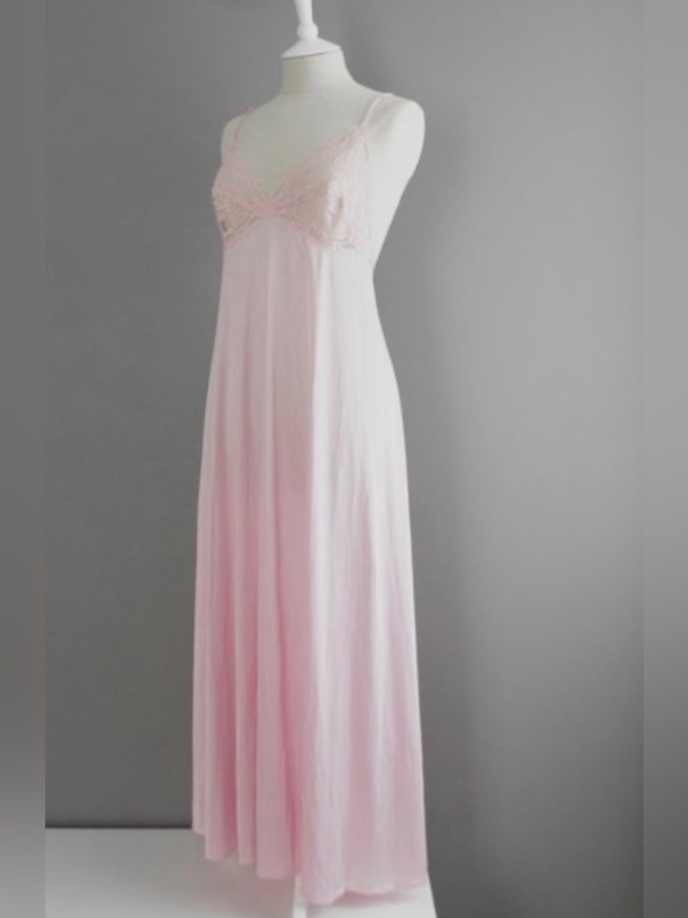 Lily of France Pale Pink Satin Slip with Lace Bodice